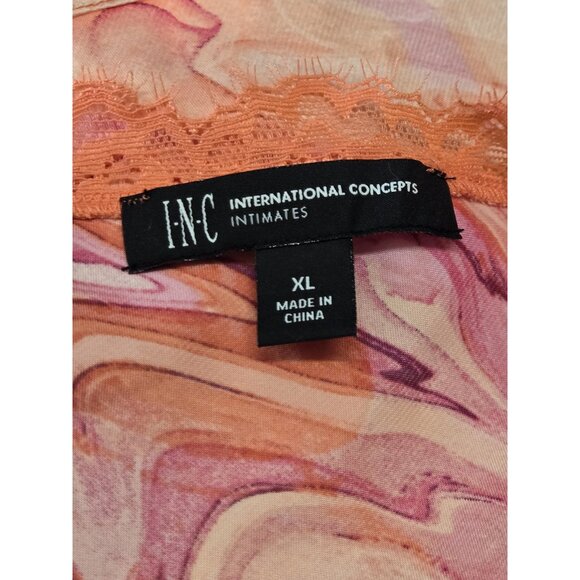 INC Womens XL Marble Multicolor 2 Piece Lace Trim Cami Shorts Pajama Set - Picture 5 of 7